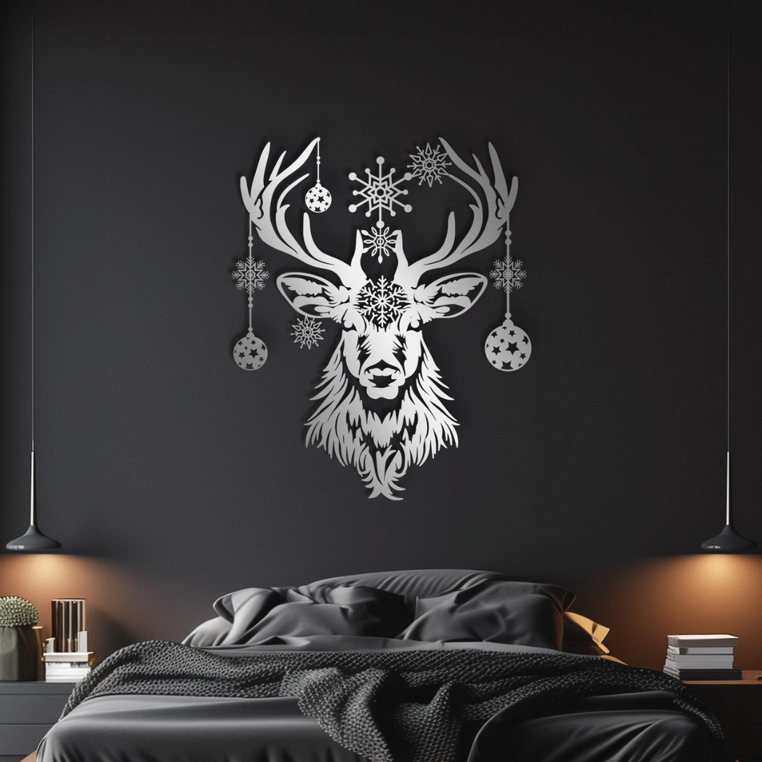 Premium Acrylic Reindeer Wall Art - Modern Holiday Home Decor for Festive Interiors